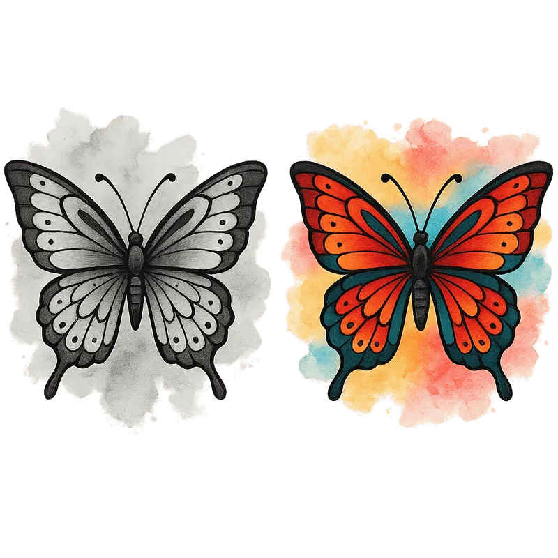 Watercolor tattoo design