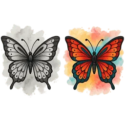 Watercolor tattoo style